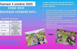 Stage découverte  Vélo Nouveaux adhérents 2025 -2026 